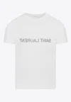 Saint Laurent Reverse Logo T-shirt 'naturel/noir' In White