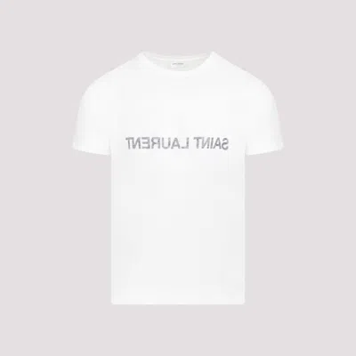 Saint Laurent Reverse Logo T-shirt In White