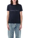 Saint Laurent Reverse Logo T-shirt In Blue