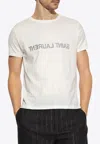 Saint Laurent Reverse Logo T-shirt 'naturel/noir' In White