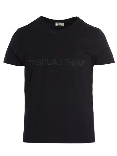 Saint Laurent Man T-shirt Midnight Blue Size S Cotton In Marine