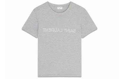 Pre-owned Saint Laurent Reverse T-shirt Gris Chine Et Natural