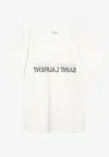 Saint Laurent Natural Black Cotton T-shirts And Polos In White