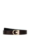 Saint Laurent Brown Leather Reversible Belt