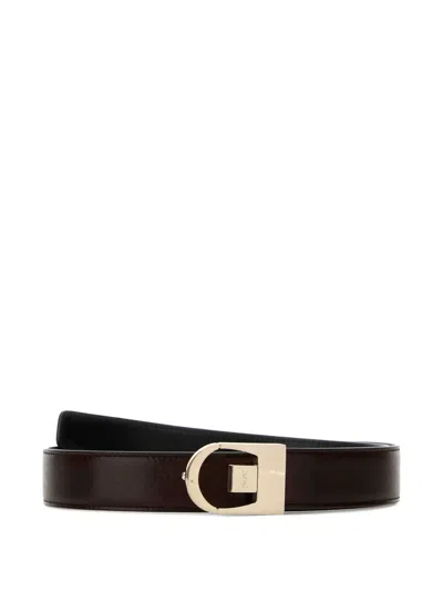 Saint Laurent Black Red Reversible Belt