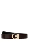 Saint Laurent Brown Leather Reversible Belt