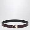 Saint Laurent Reversible Calf Leather Belt In Brown