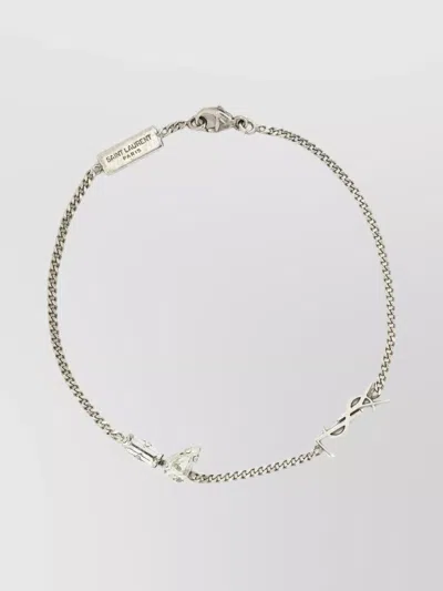 SAINT LAURENT RHINESTONE CHARM BRACELET