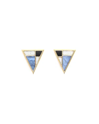 Saint Laurent Rhinestone Clip-on Earrings In Multi