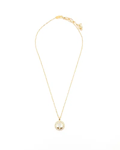 Saint Laurent Rhinestone Necklace In Gold