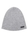 Saint Laurent Ribbed Beanie In Grey