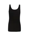 Saint Laurent Ribbed Cotton And Modal Tank Top In Black