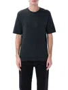 Saint Laurent Washed-out Crewneck T-shirt In Black