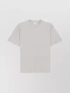 Saint Laurent Crew-neck Short-sleeved Sweatshirt In Neutral