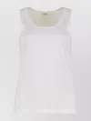 Saint Laurent Ribbed Edges Scoop Neck Sleeveless Tank In White