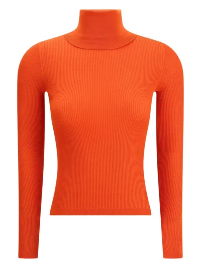 Saint Laurent Cashmere Blend Turtleneck Fitted Sweater In Red