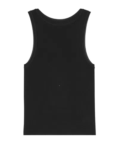 Saint Laurent Ribbed Knit Vest In Black