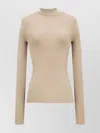 Saint Laurent Ribbed Silk High-necked Fitted Top