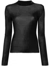 Saint Laurent Ribbed Sweater Cassandre In Silk