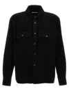 Saint Laurent Corduroy Overshirt In Black