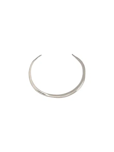 Saint Laurent Rigid Necklace In Palladium