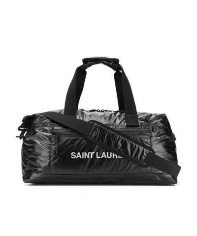 Saint Laurent Ripstop Holdall Bag In Black