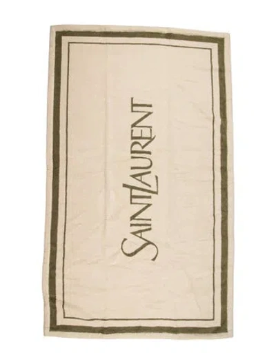 Pre-owned Saint Laurent Rive Droite Beach Towel W/ Tags In Green