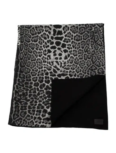 Pre-owned Saint Laurent Rive Droite Jacquard Leopard Throw Blanket W/ Tags In Multi