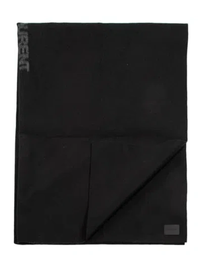 Pre-owned Saint Laurent Rive Droite Jacquard Throw Blanket In Black