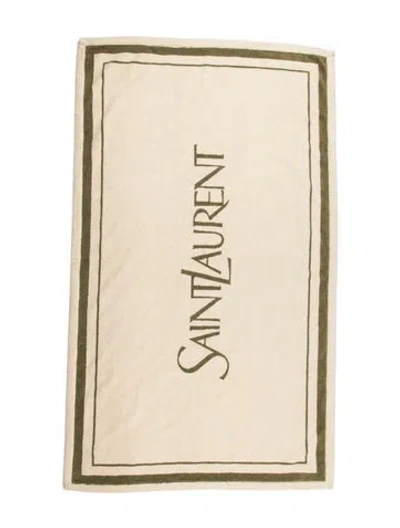 Pre-owned Saint Laurent Rive Droite Towel In Green/neutrals