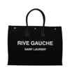Saint Laurent Black Canvas Large Rive Gauche Shopping Bag
