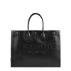 Saint Laurent Rive Gauche Black Leather Tote, Tote Bag, Black, Leather In Black
