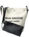 Saint Laurent Rive Gauche Canvas & Leather Bucket Bag In Multi