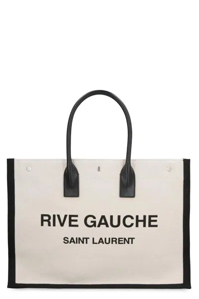 Saint Laurent Rive Gauche Canvas Tote Bag