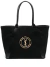 Saint Laurent Rive Gauche Tote Bag In Canvas In Schwarz
