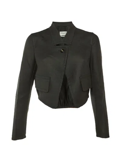 Pre-owned Saint Laurent Rive Gauche Cropped Jacket In Green