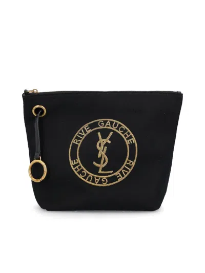 Saint Laurent Rive Gauche Embroidered Pouch