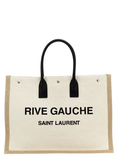 Saint Laurent White Rive Gauche Tote Bag