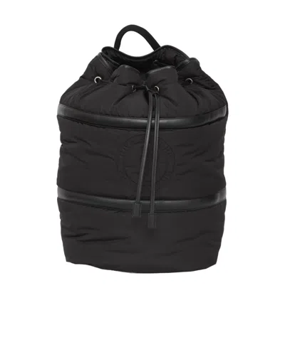 Saint Laurent Rive Gauche Logo-debossed Backpack In Black