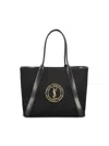 Saint Laurent Rive Gauche Logo Embroidered Tote Bag In Nerobeigenero