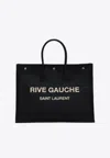 Saint Laurent Rive Gauche Logo Tote Bag In Black