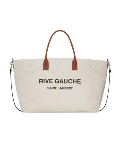 Saint Laurent Rive Gauche Maxi Tote Bag In White