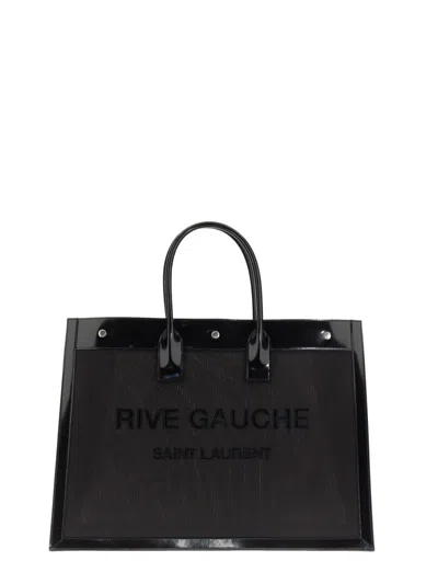 Saint Laurent Rive Gauche Medium Tote Bag In Black