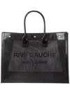 Saint Laurent Rive Gauche Small Ysl Mesh Tote Bag In Black