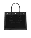 Saint Laurent Rive Gauche Patent-finish Tote Bag In Black