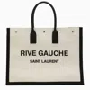 Saint Laurent Sand Canvas Large Rive Gauche Shopping Bag In Greggio Ner