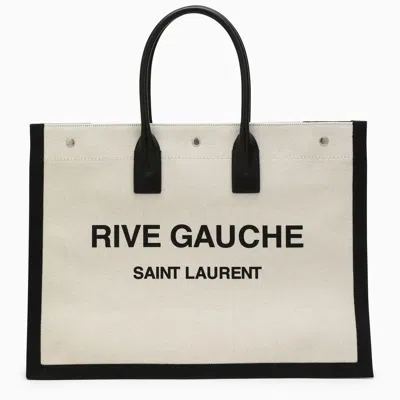 Saint Laurent Rive Gauche Greggio/black Tote Bag In Greggio Ner