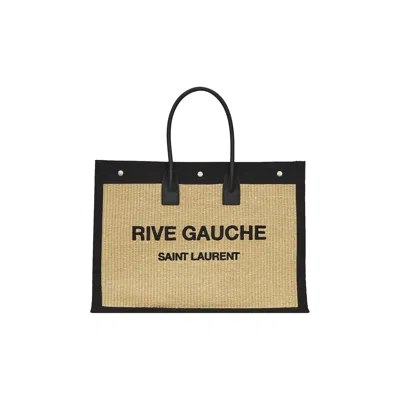 Pre-owned Saint Laurent Rive Gauche Tote Bag 'beige' | Tan | Women's Size Onesize In Brown