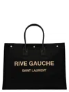 Saint Laurent Embroidered Logo Raffia Tote