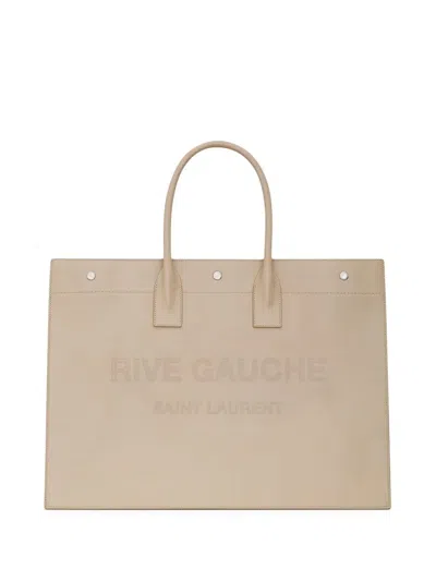 Saint Laurent Rive Gauche Shopper In Nude